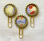 Planner Clip,Bookmark,Boho Floral,Clock,Life is Beautiful,Page Marker,Bookmark Clip,Gift,Party Cap,Clock,Handmade,Set of 3